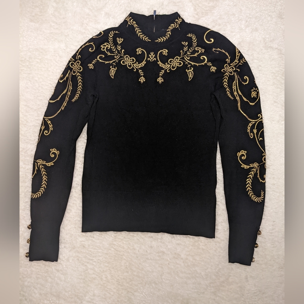 Karen Millen Black/Gold Top